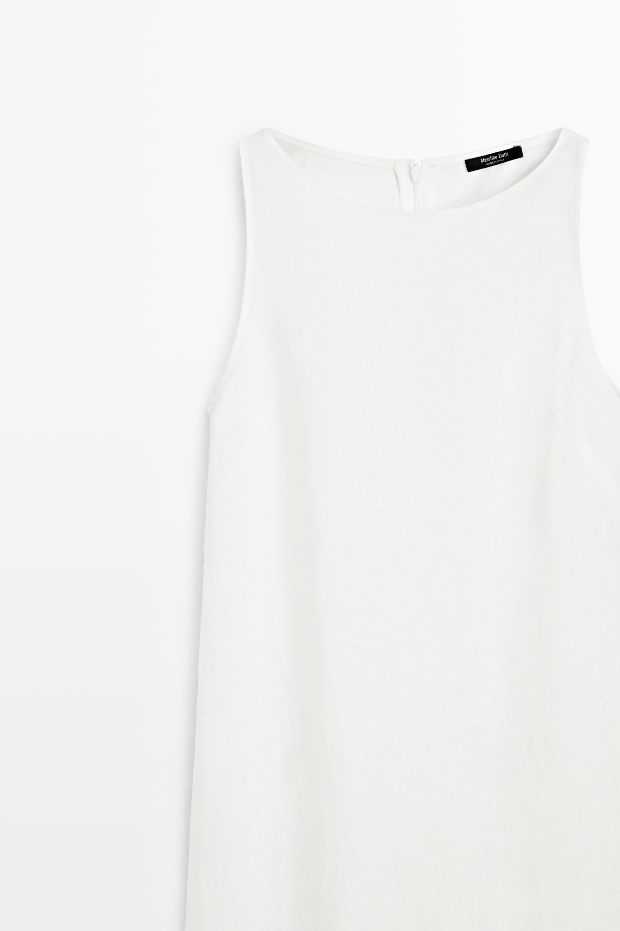 Robe à encolure américaine 100 % lin
